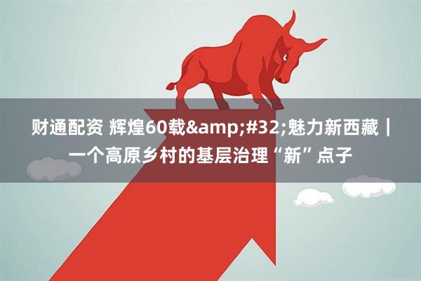 财通配资 辉煌60载&#32;魅力新西藏｜一个高原乡村的基层治理“新”点子
